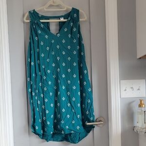 Old Navy Teal Floral Midi Dress